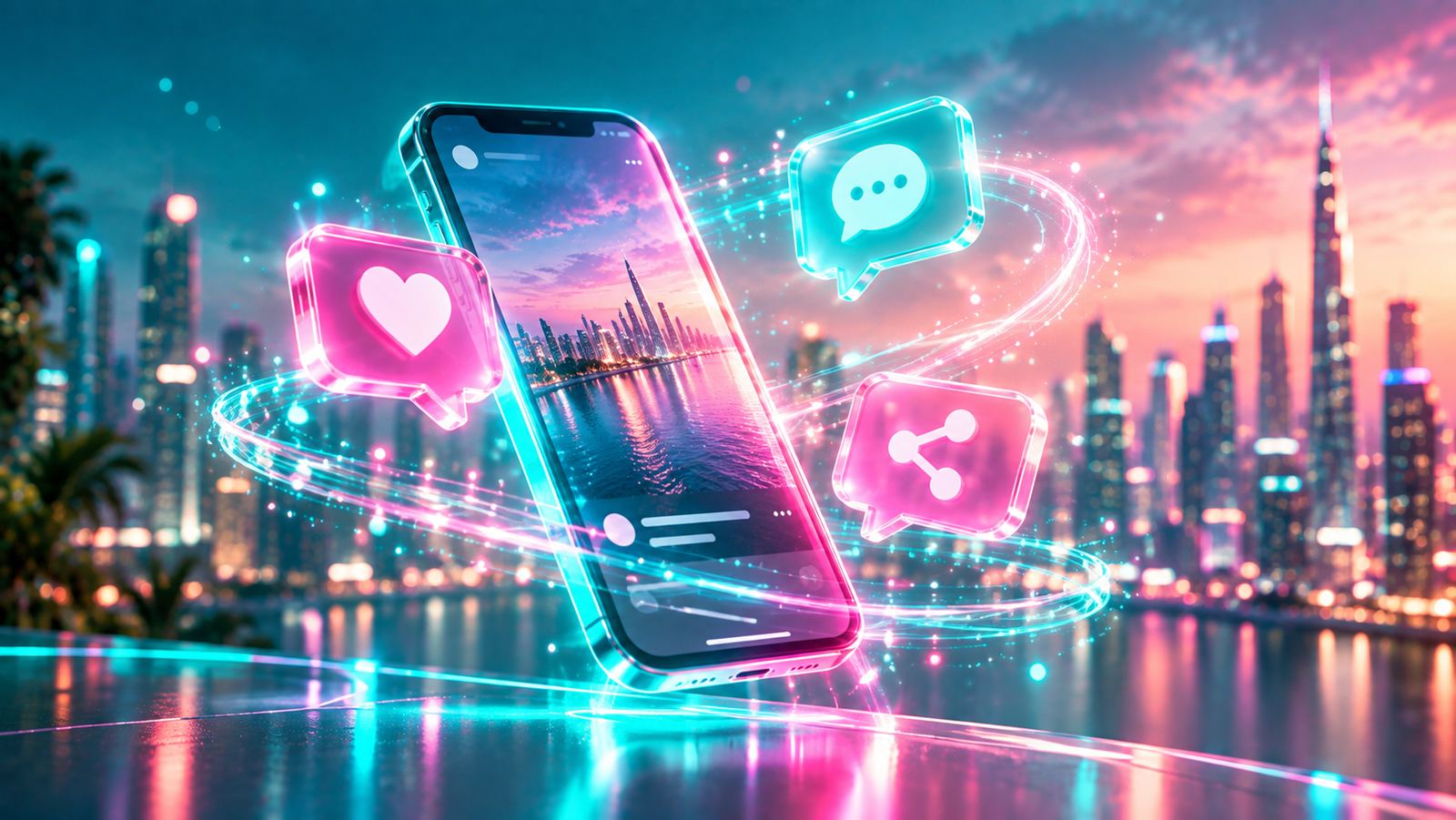 Social media marketing illustration